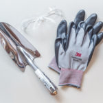 #65 永塚製作所 ステンレス共柄スコップ補強付 + 3M セキュアフィット保護メガネSF201AF + 3M Comfort Grip Glove