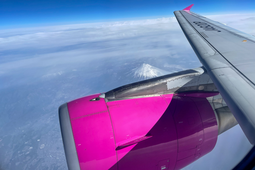 見ると幸せになる！虹のリングに囲われた飛行機のシルエット　沖縄本島上空でブロッケン現象に出くわす　Brocken spectre from Peach MM501 NRT to OKA Airbus A320
