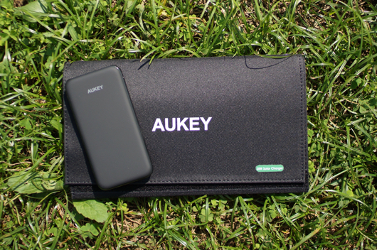 AUKEY Solar Charger 28W + AUKEY Slim USB Battery 10000mAh